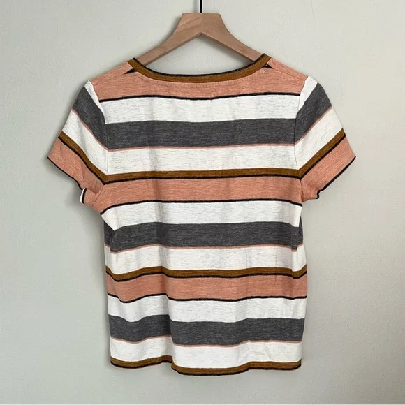 Madewell Striped Scoop Neck Tee Medium - Picture 3 of 5